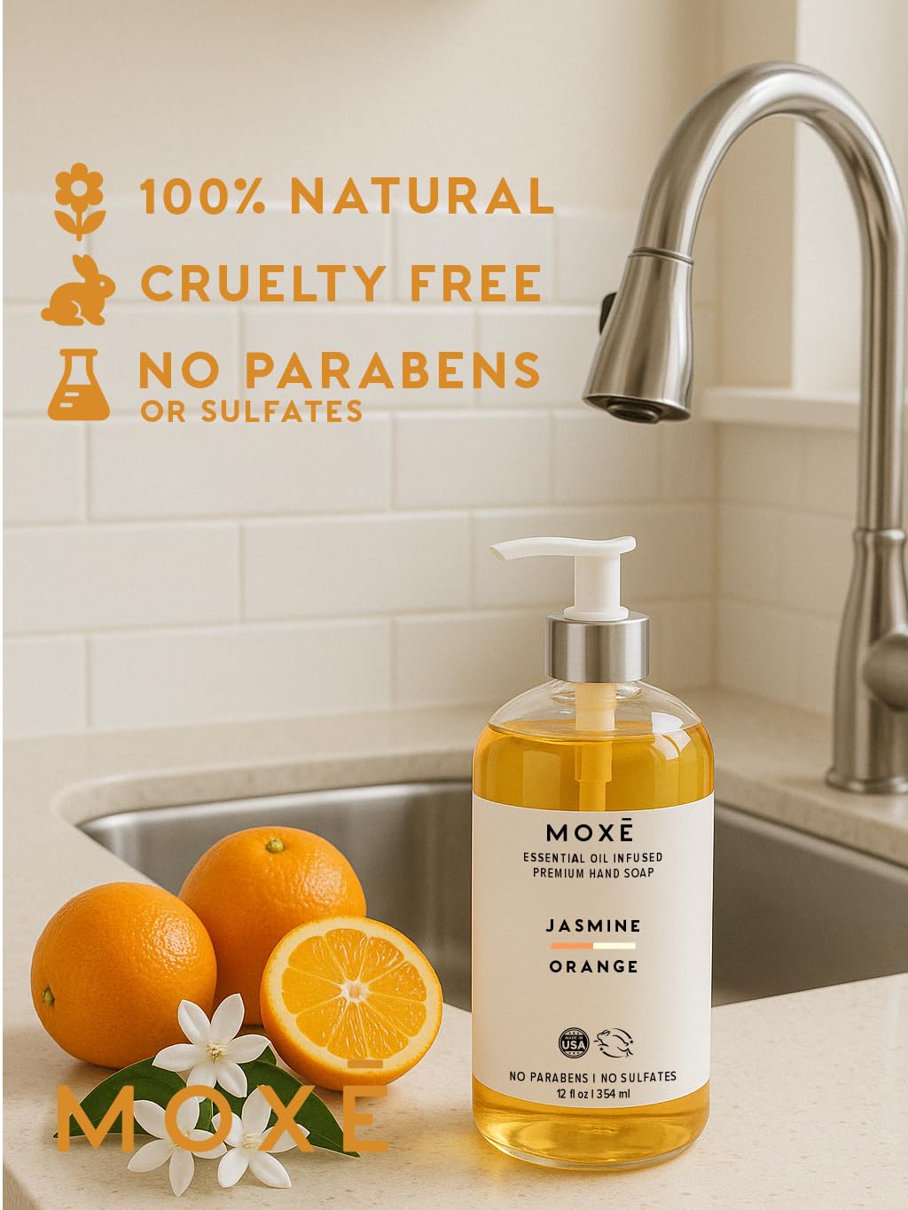 Jasmine Orange Liquid Hand Soap - 12 ounces