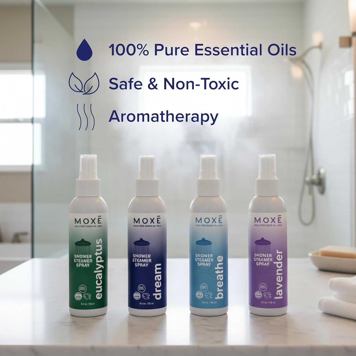 Shower Steamer Spray Variety Pack (2 oz, Pack of 4)