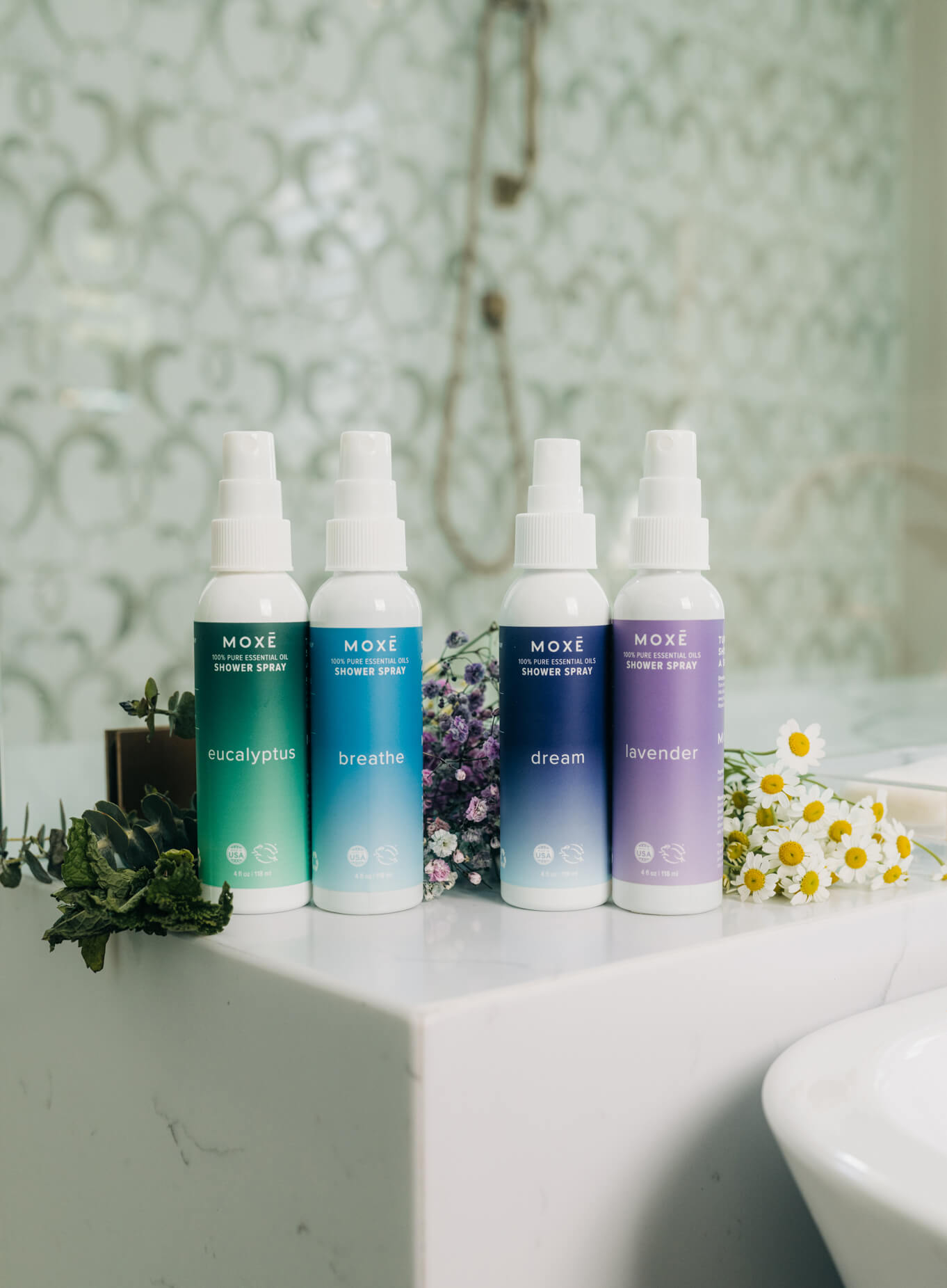 Shower Steamer Spray Variety Pack (2 oz, Pack of 4)