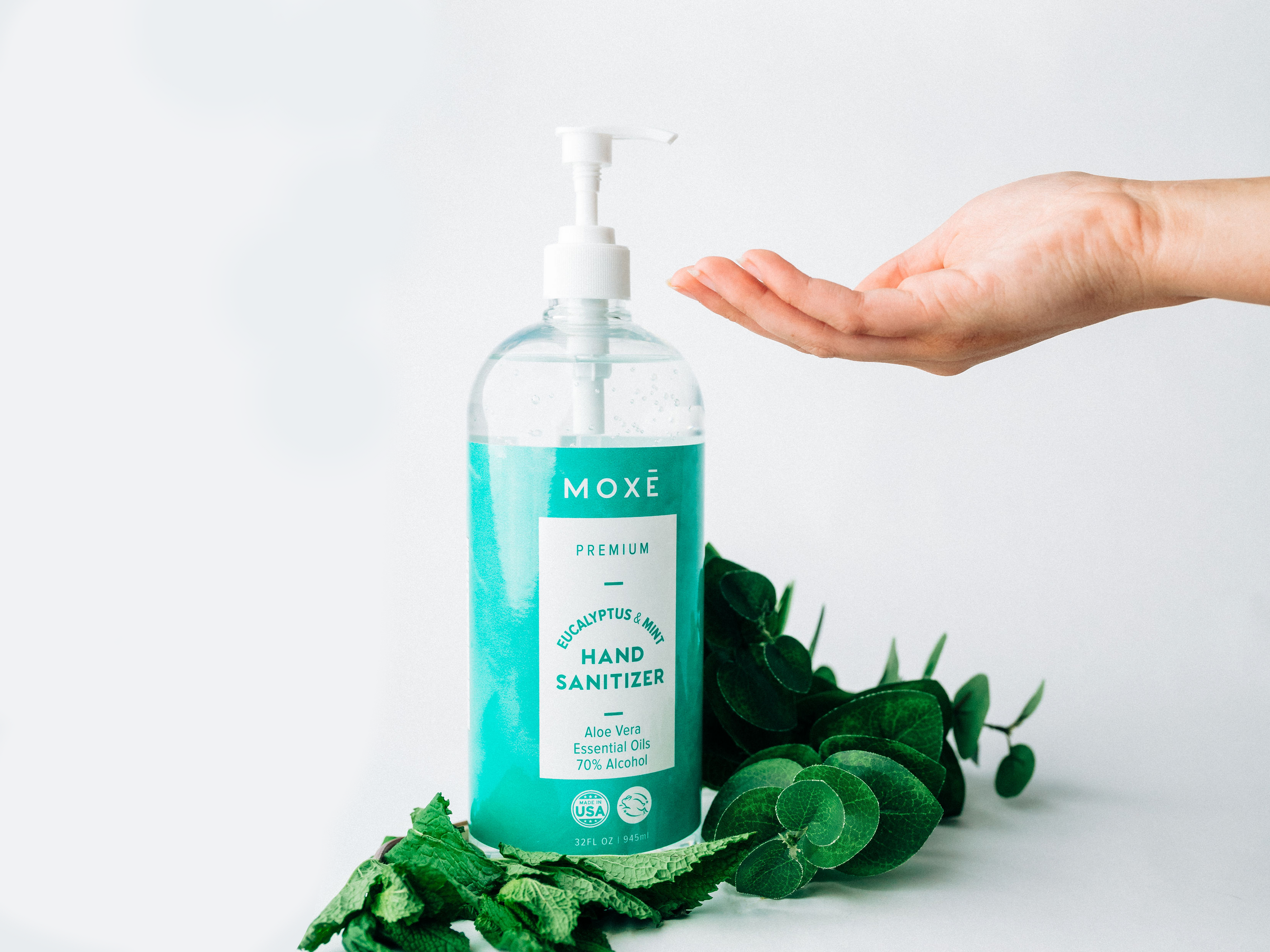 MOXE Premium Eucalyptus Mint Hand Sanitizer 32 oz
