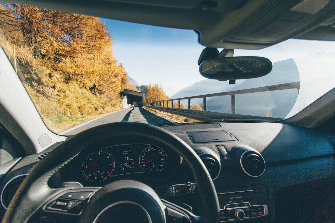 MOXE Hand Sanitizer left inside car for convenient access on a road trip