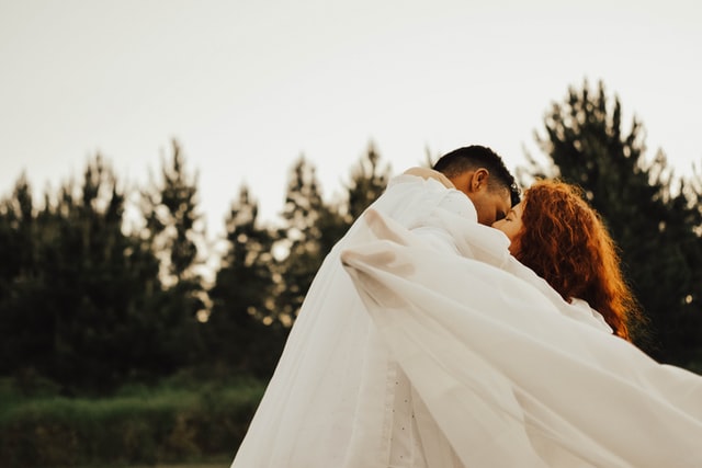 Couple passionately holding each other 