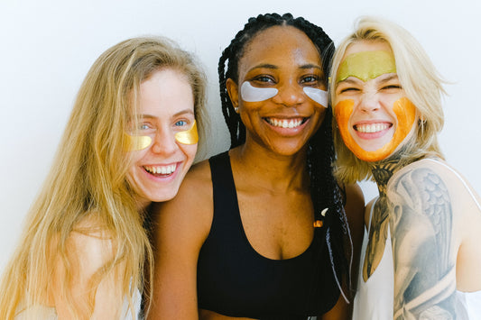 women doing face masks for at home spa treatment