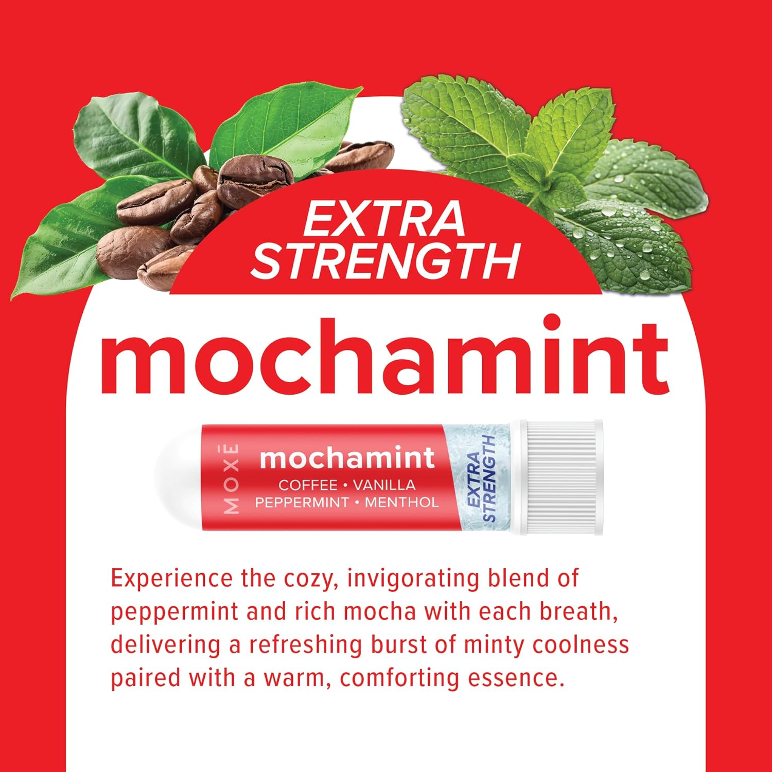 MOXĒ Mochamint Extra Strength Nasal Inhaler | Menthol, Coffee