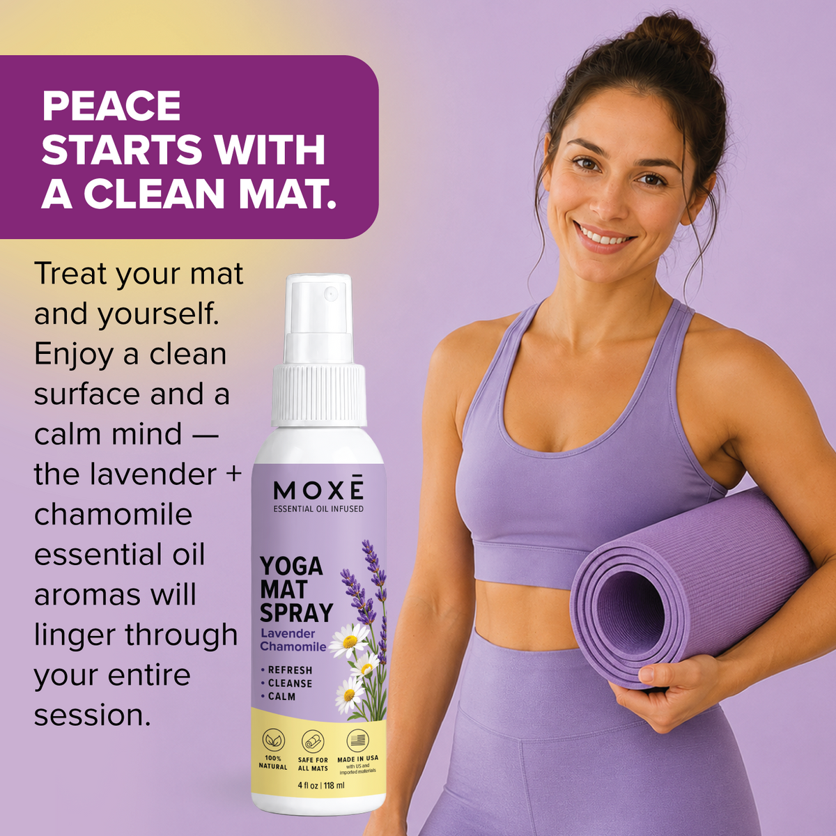 Lavender Chamomile Yoga Mat Cleaning Spray