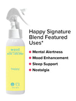 Girl Smiling After Using MOXĒ  Happy Room + Linen Spray