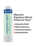 Hand holding up the MOXĒ  Migraine Relief Inhaler