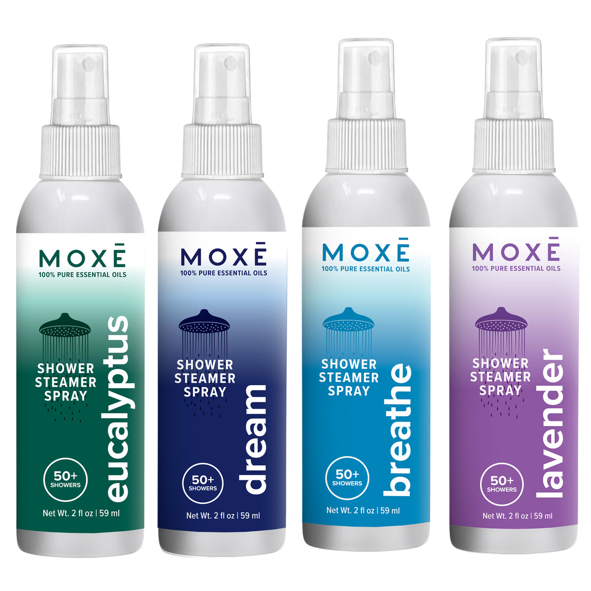 Shower Steamer Spray Variety Pack (2 oz, Pack of 4)
