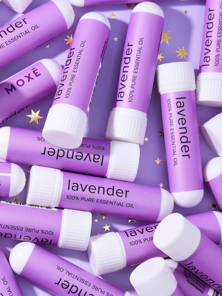 
                
                    Load image into Gallery viewer, MOXĒ  Lavender Essential Oil Nasal Inhaler encourages Healthy Sleep
                
            
