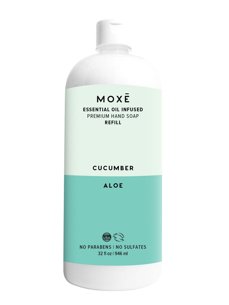 
                
                    Load image into Gallery viewer, MOXĒ Cucumber Aloe 32 FL OZ Hand Soap Refill
                
            