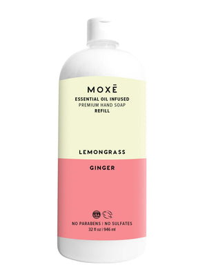 
                
                    Load image into Gallery viewer, MOXĒ Lemongrass Ginger 32 FL OZ Hand Soap Refill
                
            
