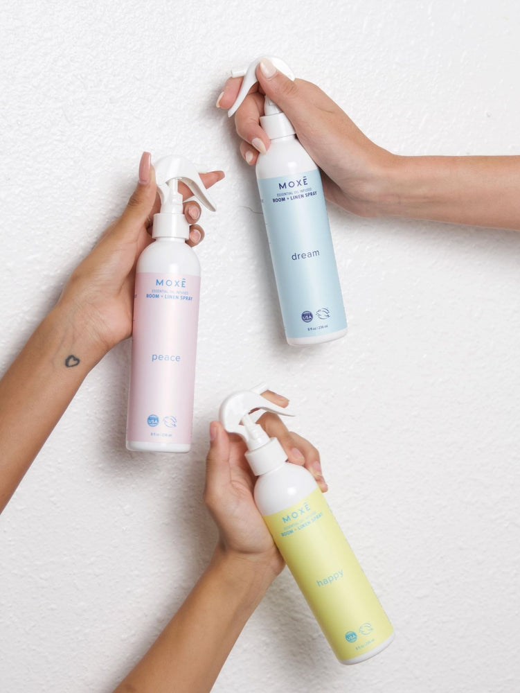 Hands Holding The Perfect Day Linen Spray Bundle