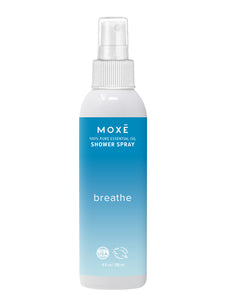 MOXĒ Breathe Shower Spray with a dropper top