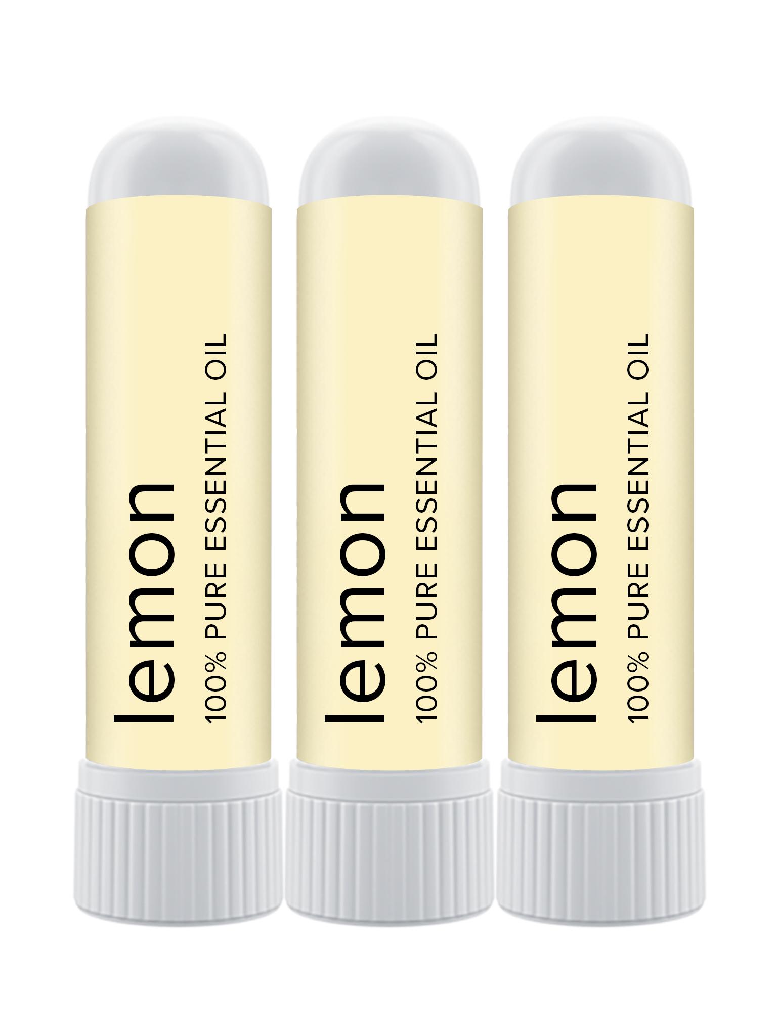 3 Pack Lemon Essential Oil Nasal Inhaler